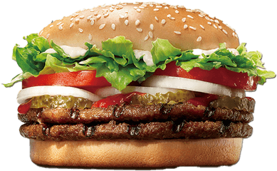 Junk Food Hamburger Png - Double Whopper Burger King