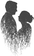 Multiple Exposure Couple Silhouette - Couple Transparent Love Png