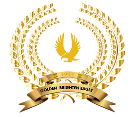 Golden Brighten Eagle - Gold Laurel Wreath With Ribbon Png