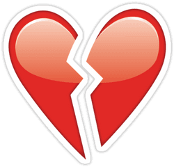 Emoji Heart Png Broken - Transparent Broken Heart Emoji