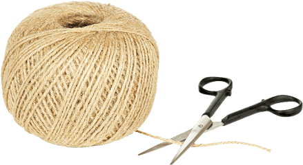 Download Hd A Ball Of Beige Yarn And Pair Scissors With - Wool Png