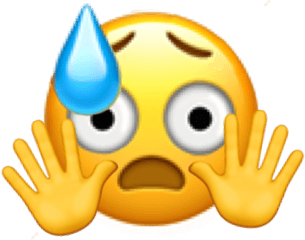 Scared Emoji Handsup Frightened Sticker By Virgil - Cartoon Png