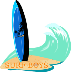 Clipart Wave Surfboard Transparent - Surfboard And Waves Clipart Png