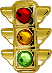 Traffic Light Pin Gold - Godertme Png