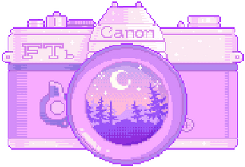 Camera Icon Aesthetic Purple - Kawaii Camera Pixel Art Png