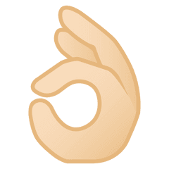 Ok Hand Light Skin Tone Icon - Ok Hand Png