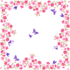 Download Butterfly Color Frame Pink Flower Free Hq Image - Border Butterflies And Flowers Png