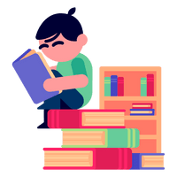 Boy Reading Book PNG Free Photo