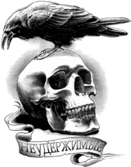 Download Tattoo Barney Artist Youtube - Crow On Skull Tattoo Png