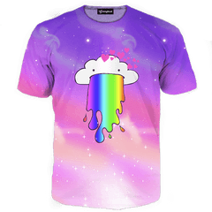 Rainbow Cloud Tee - Getonfleek Short Sleeve Png