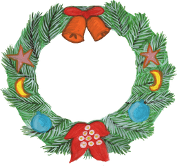 6 Christmas Wreath Transparent - Christmas Laurel Wreath Png