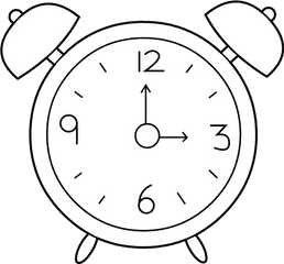 Alarm Clock Clipart Free Dromfci Top - Clock Drawing For Kids Png