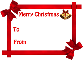 Christmas Gift Tag No Background Free - Merry Christmas Gift Tag Png