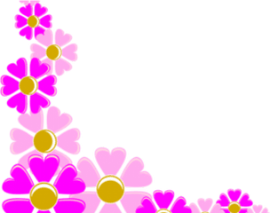 Pink Flower Clipart Decoration - Clip Art Flowers Decorative Borders For Powerpoint Slides Png