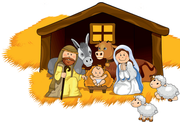 Jesus Clipart Manger Picture - Cartoon Nativity Scene Png