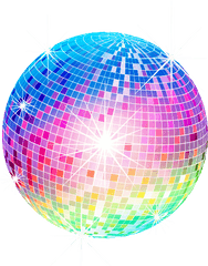 Disco Ball Colorful Sparkling Colors Lights Fun Party - Colorful Disco Ball Transparent Background Png