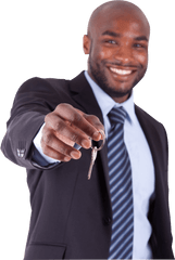 Download Hd Black Businessman Png - Man Holding Keys Png African American Businessman Png