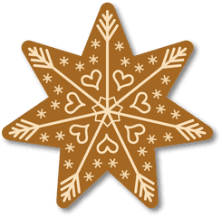 Gingerbread Christmas Star Clipart - Christmas Star Clipart Png