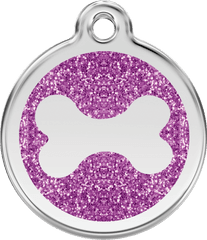 Red Dingo Belgium Glitter Enamel Tag Bone Purple 0x - Bn Paw Patrol Dog Tags Png