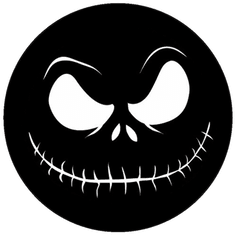 Jack Skellington 225 Pin Back Button The Crypt Boutique - Nightmare Before Christmas Jack Silhouette Png