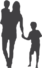 Pin - Silhouette Mother And Kids Png