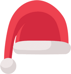 Red Santa Claus Hat Flat Icon 15 - Santa Vector Hat Png