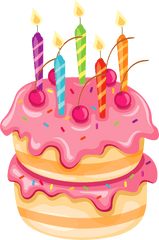 Pink Cake With Candles Png Clipart Birthday Candle