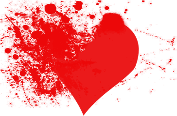 Brush Blood Splatter Heart Animated - Transparent Bleeding Heart Png