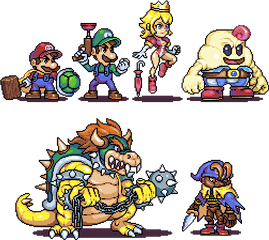 Mario Rpg Characters Ver01 Wip - Pixel Art De Mario Rpg Png