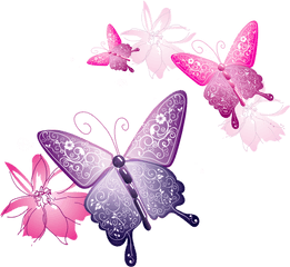 Pink Butterfly Png Mart - Transparent Background Pink Butterfly Png