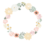 Floral Vintage Frame Round PNG Free Photo