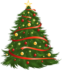 Library Of Decorate Christmas Tree Clip - Christmas Tree Vector Png