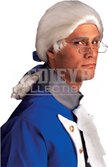 Download Historical White Wig - Founding Father Low Ponytail 18th Century Ponytail Png