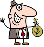 Restaurant Illustration Wallet Businessman With Cartoon Stock - Free PNG