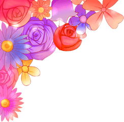 Ftestickers Flowers Corner Border - Flower Stickers Border Png