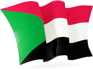 Waving Flag Illustration Of Sudan - Waving Sudan Flag Png
