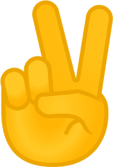 Victory Hand Emoji - Peace Sign Hand Emoji Png