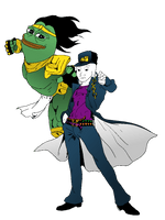 Jotaro Kujo Pepe Character Frog Higashikata Fictional - Free PNG