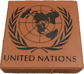 United Nations 8x8 Brick With Logo Centered - United Nations Logo Red Png