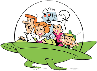 Jetsons In Their Spacecraft Png Image Spaceship Transparent