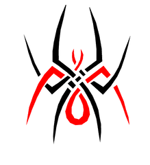 Spider Tattoo Png - Black Widow Spider Logo Drawing