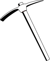 Clip Weapon Pickaxe Paper Black White - Free PNG