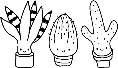 Mini Cactus Coloring Page - Fruit Coloring Page Png