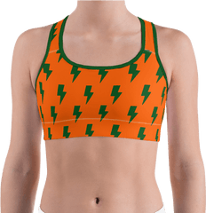 Orange Green Lightning Bolts Sports - Midriff Png