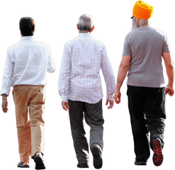 Download Cropped Three Men Walking - Human Transparent Background Png