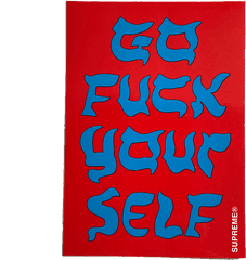 Supreme Go Fuck Yourself Red Sticker - Calligraphy Png