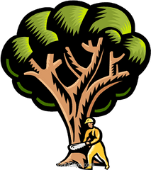 Cutting Down A Tree Royalty Free Vector Clip Art - Clip Art Png