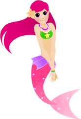 Mermaid Clipart Background - Cartoon Mermaid Transparent Background Png