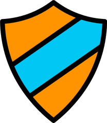 Emblem Icon Orange - Light Blue Shield Icon Png