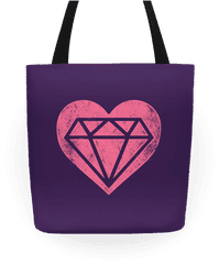 Diamond Heart Totes Lookhuman - Diemond Tattoo Png